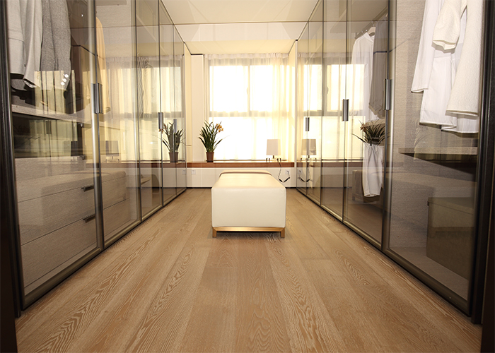 View into a room with durafloor parquet